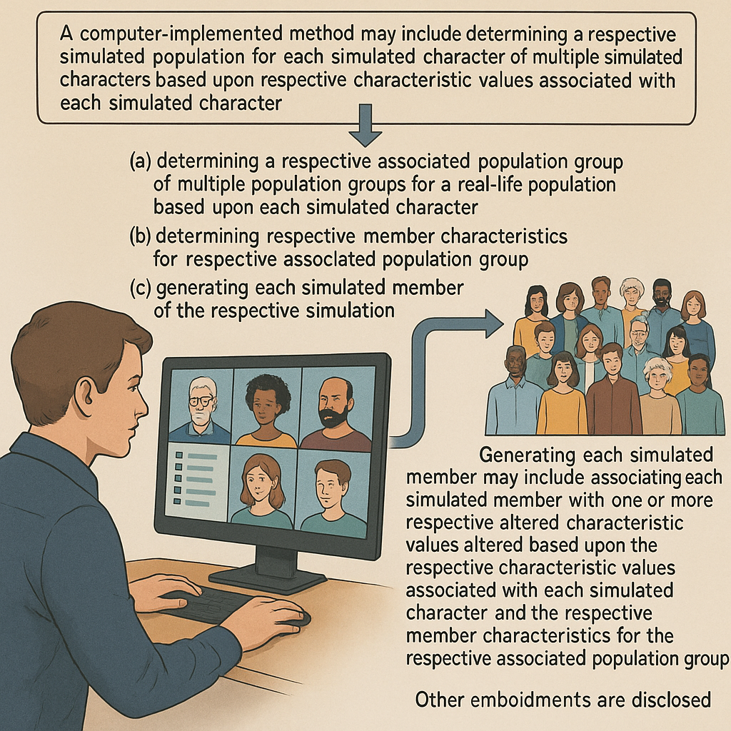 SYSTEM AND METHOD FOR GENERATING SIMULATED CHARACTERS FOR POPULATION GROUPS