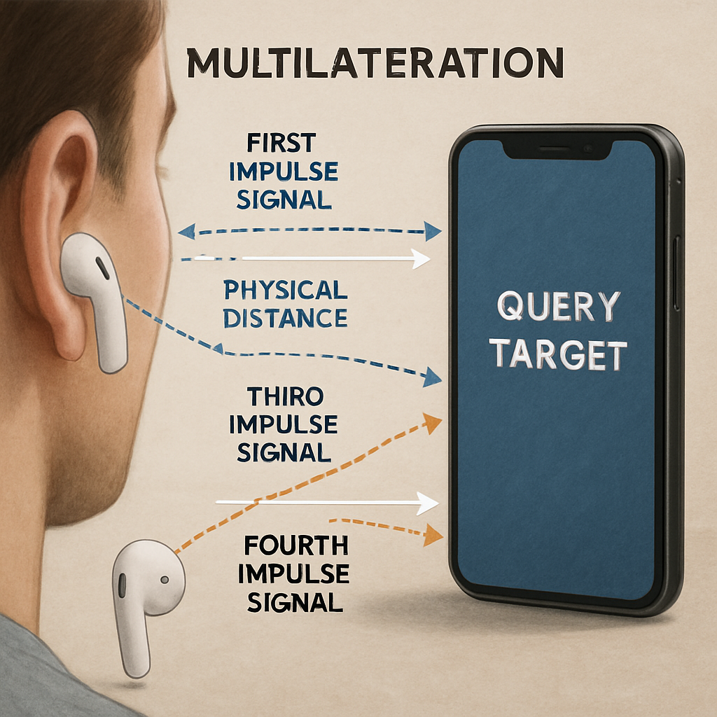 MULTI-DEVICE ARBITRATION USING PAIRWISE RANGE MULTILATERATION BETWEEN EARBUDS AND TARGET DEVICE