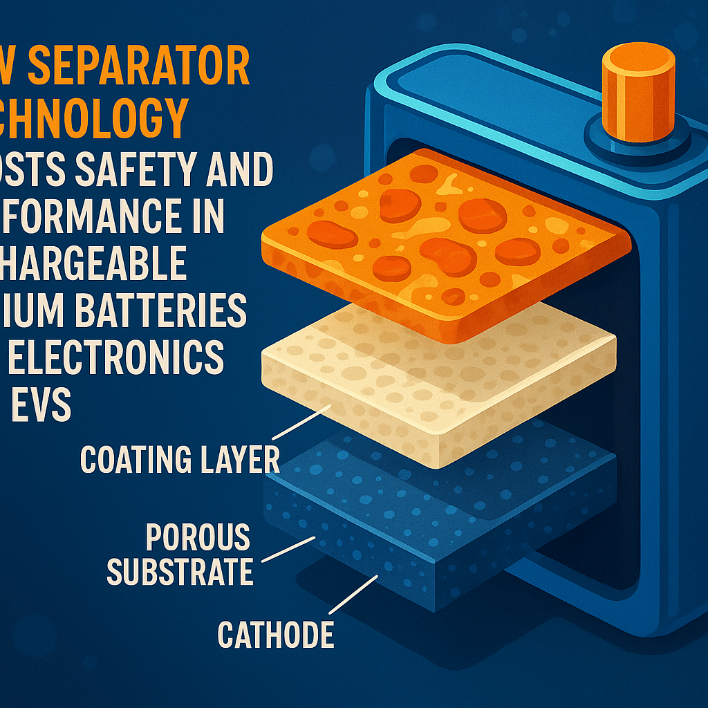 New Separator Technology Boosts Safety and Performance in Rechargeable Lithium Batteries for Electronics and EVs