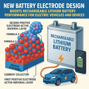 New Battery Electrode Design Boosts Rechargeable Lithium Battery Performance for Electric Vehicles and Devices