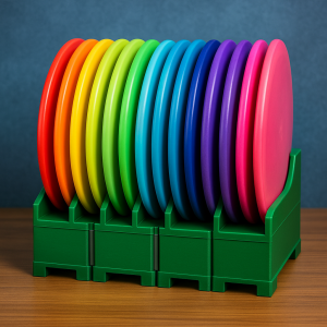 Modular Storage Rack Optimizes Disc Golf Equipment Organization for Sports Retailers and Enthusiasts
