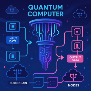 Secure Blockchain Storage for Quantum Computing Data: Protecting Inputs and Results Across Networks